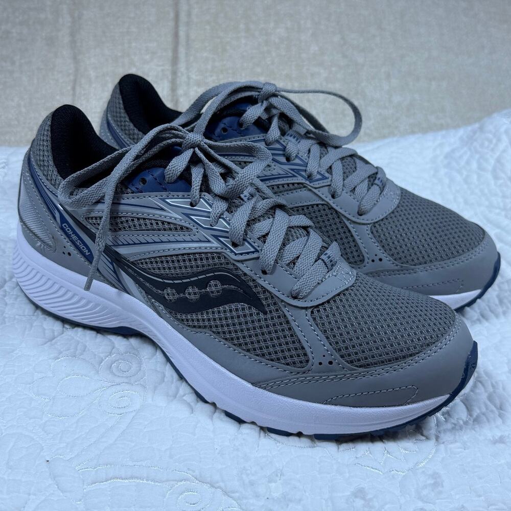 Saucony Men's 7 Gray Cohesion 14 NWOT Lace Up Running Athletic Sneakers Shoes